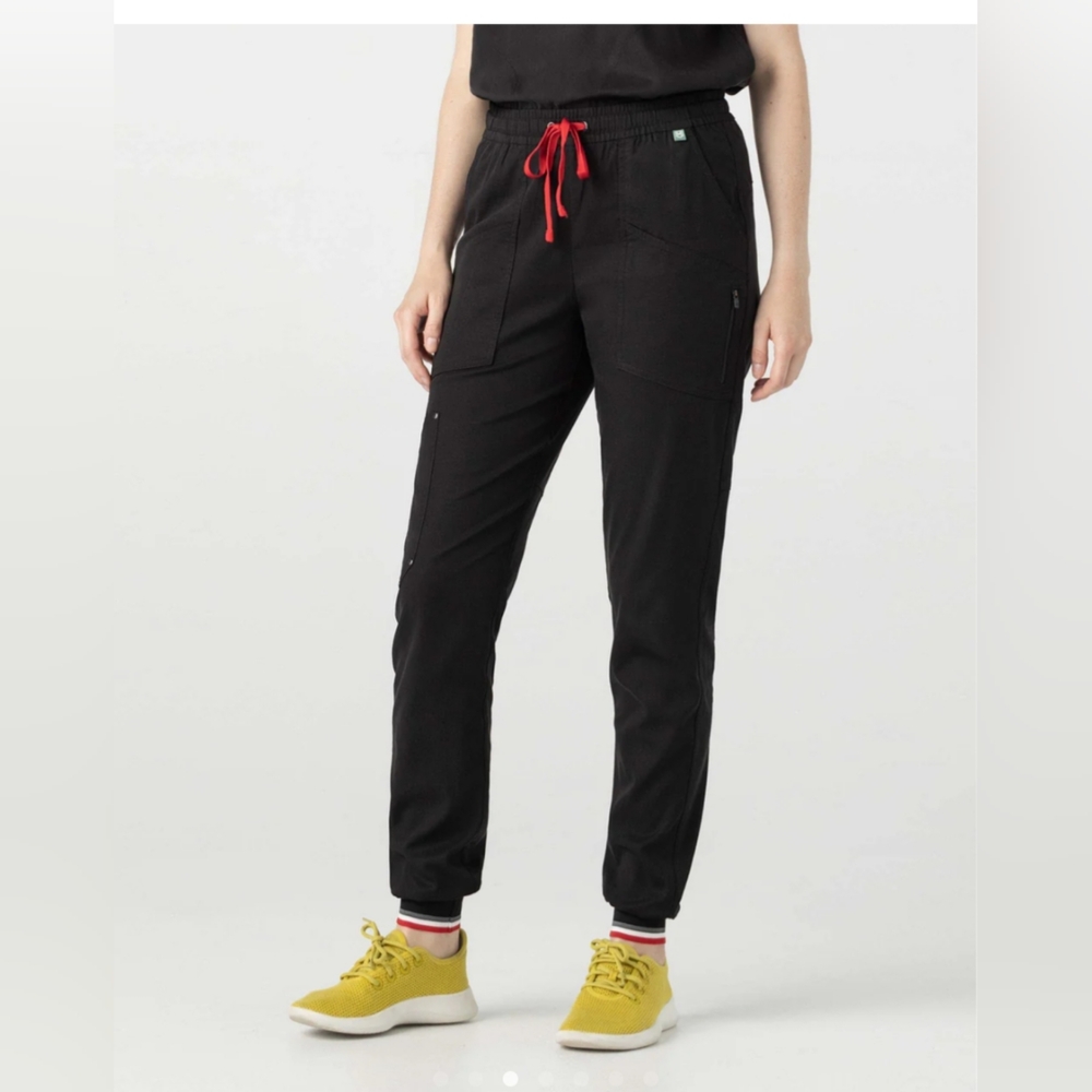 MEDICLO BLACK Women's Scrub Set XS (Joggers Petite Length) EUC - Picture 3 of 16
